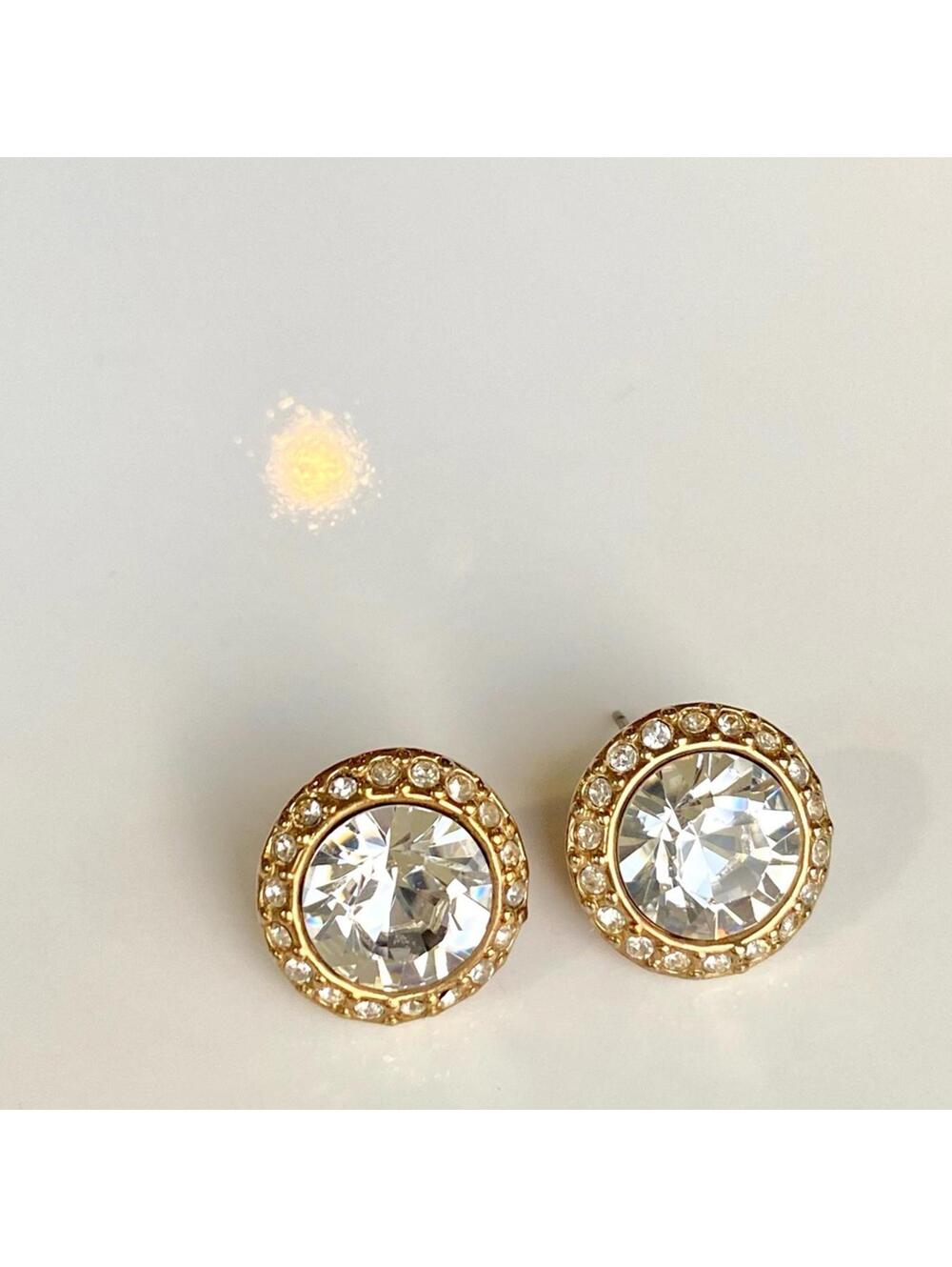Vintage Givenchy Crystal Halo Stud Earrings